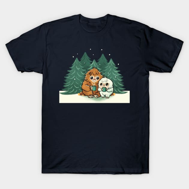 Sasquatch getting cozy T-Shirt by AmyNewBlue